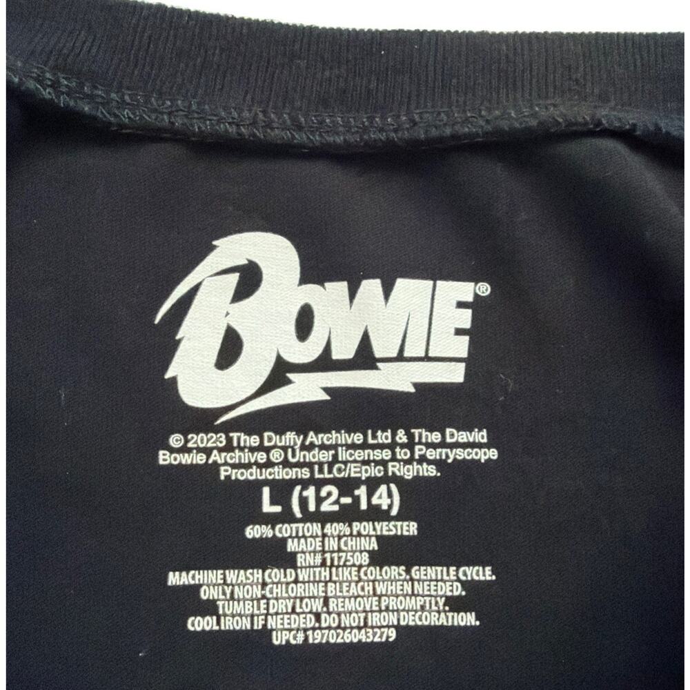 David Bowie T-Shirts Bundle Of 2 Womens Large Black Blue Distressed Casual Rock - Picture 5 of 12